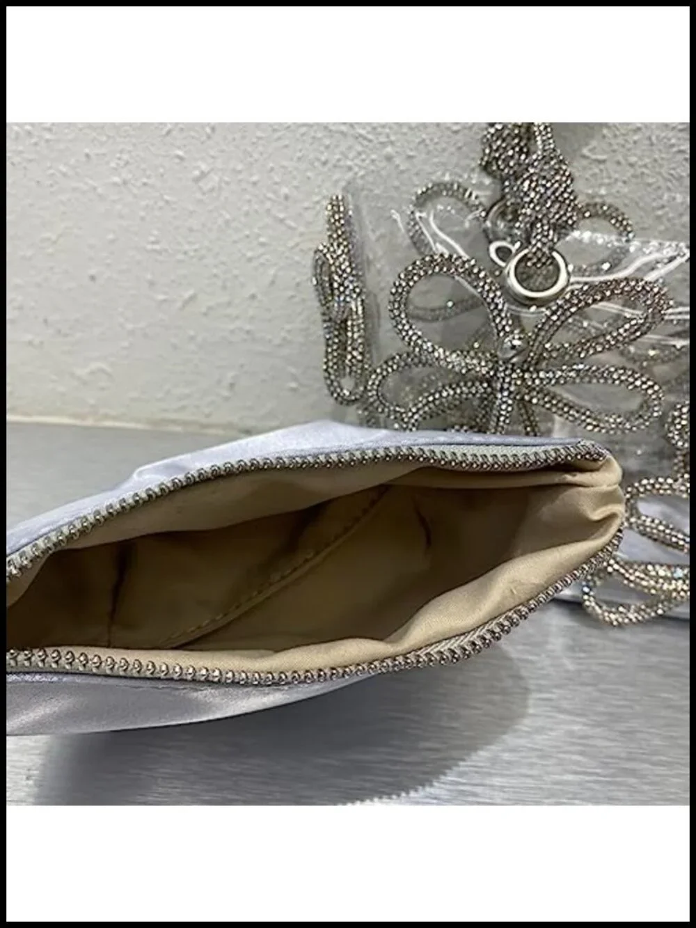 Clear Rhinestone Evening Clutch Handbag for Women Wedding Party Prom